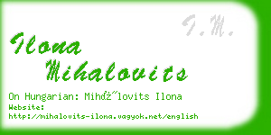 ilona mihalovits business card
